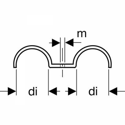 Скоба Geberit для трубы двойная: 1.0215, di=28мм, С гальванической оцинковкой