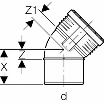 Отвод Geberit Silent-PP: 45°, d=125мм