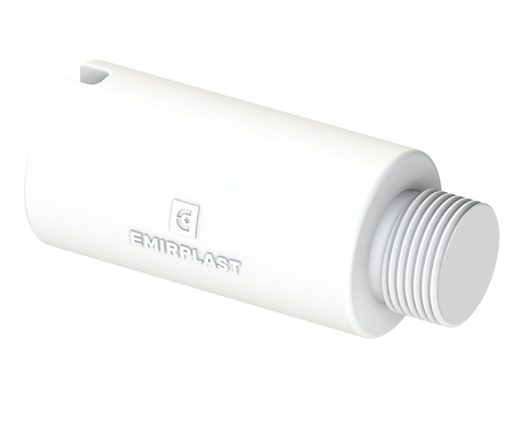 Заглушка резьбовая длинная PP Dу 1/2'' - белый, SPL-EmirPlast