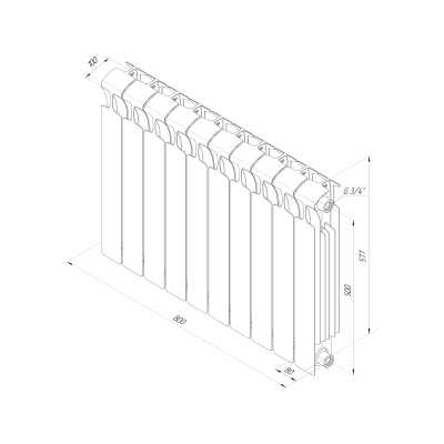 Радиатор биметаллический Rifar Monolit 3/4 500/10 Антрацит