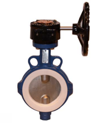 Затвор дисковый VP4449-08PTFE PN10 DN 300 поворотный межфланцевый с механическим редуктором, корпус ковкий чугун, диск нержавеющая сталь, манжета PTFE, Tecofi