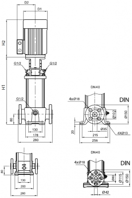 Насос вертикальный многоступенчатый SB 10-10 (k) HUBV 4kW