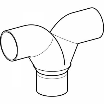 Тройник двойной Y-образный Silent-db20 2 x 90°: d=90мм, d1=90мм, Geberit