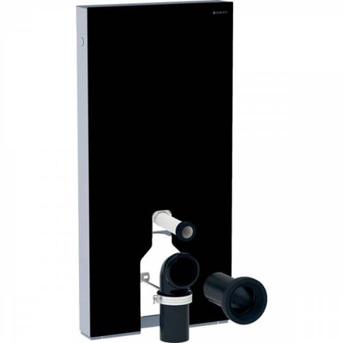 Сантехнический модуль Geberit Monolith Plus для напольного унитаза, 101 см, передняя обшивка из стекла: стекло, черный, алюминий