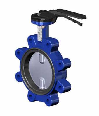 Затвор дисковый VPI4642-02NI PN16 DN 150 поворотный с резьбовыми проушинами Tecfly с ручкой, корпус ковкий чугун, диск алюминий и бронза, манжета Нитрил , Tecofi