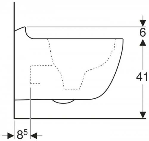 Подвесной унитаз вертикальный смыв Geberit Citterio, закрытая форма, Rimfree: T=56см, Белый / Специальное керамическое покрытие KeraTect