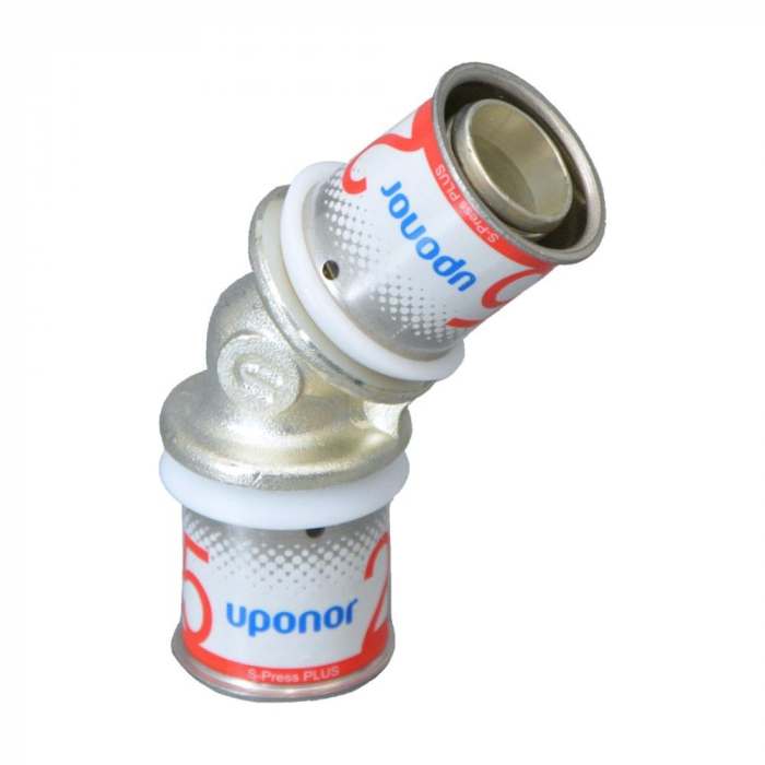 UPONOR S-PRESS PLUS УГОЛЬНИК ЛАТУННЫЙ 45° 25-25 '5С