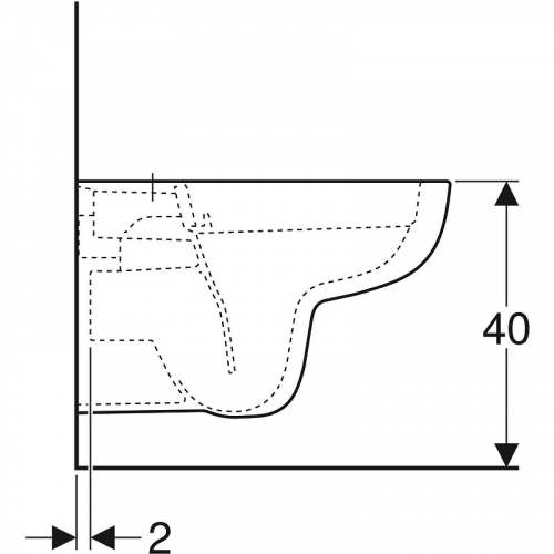Подвесной унитаз вертикальный смыв Geberit Smyle, Rimfree: T=54см, Белый