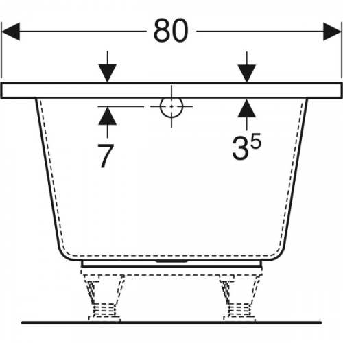 Прямоугольная ванна Geberit Renova Plan: L=180см, B=80см