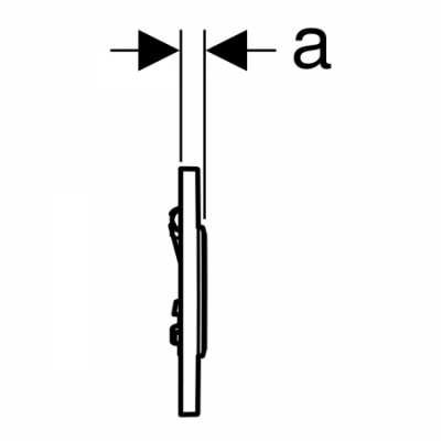 Система пневматического управления смывом писсуара Geberit, смывная клавиша типа 10: матовый хром, глянцевый хром