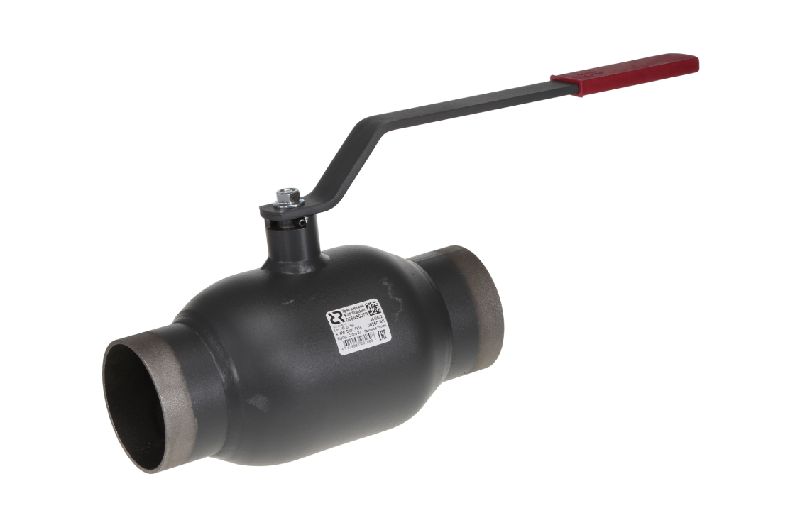 Шаровой кран RJIP Standard WW DN 20 PN 16 Т= 150 °С, приварной, стандартный проход, с рукояткой, корпус-углеродистая сталь, Ридан