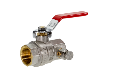 Шаровой кран со спускным элементом и заглушкой BVR-DR DN 15 PN 40, Т= 110 °С, внутренняя резьба, корпус-латунь, Ридан