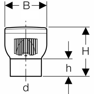 Воздушный клапан GRB50, для Geberit PE: d=90мм, d1=103.5мм, di=75мм