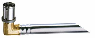 Пресс-угольник с хромированной трубкой для подключения к радиатору 16х2-9см, без покрытия
