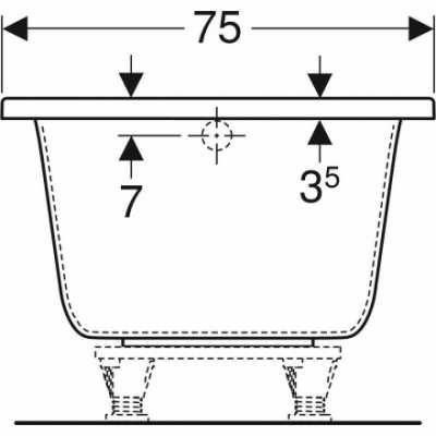 Прямоугольная ванна Geberit Renova Plan: L=160см, B=75см