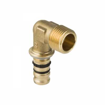Переходной угольник Geberit Mepla 90°, с наружной резьбой: CW617N, d=16мм, R=1/2"