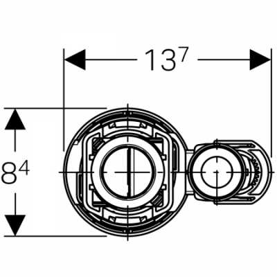 Сливной клапан Geberit тип 290, d40, двойной смыв: Глянцевый хром