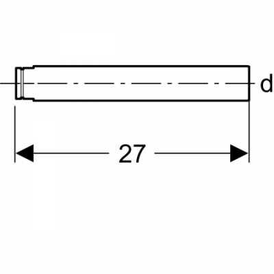 Удлинитель Geberit для бутылочного сифона: d=40мм, Глянцевый хром