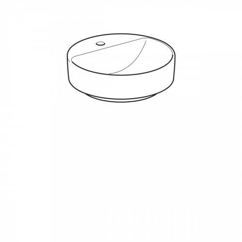 Накладная раковина Geberit VariForm круглой формы, с полкой для отверстия под смеситель: D=45см, Отверстие под смеситель=По центру, Перелив=Без, Белый